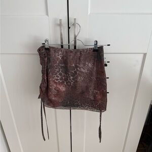 Edikted Brown Animal Print Skirt